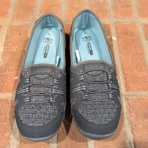 Athletic Comfort Slip-On Women's Shoes in Gray and Light Blue, Size 8.5